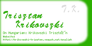 trisztan krikovszki business card